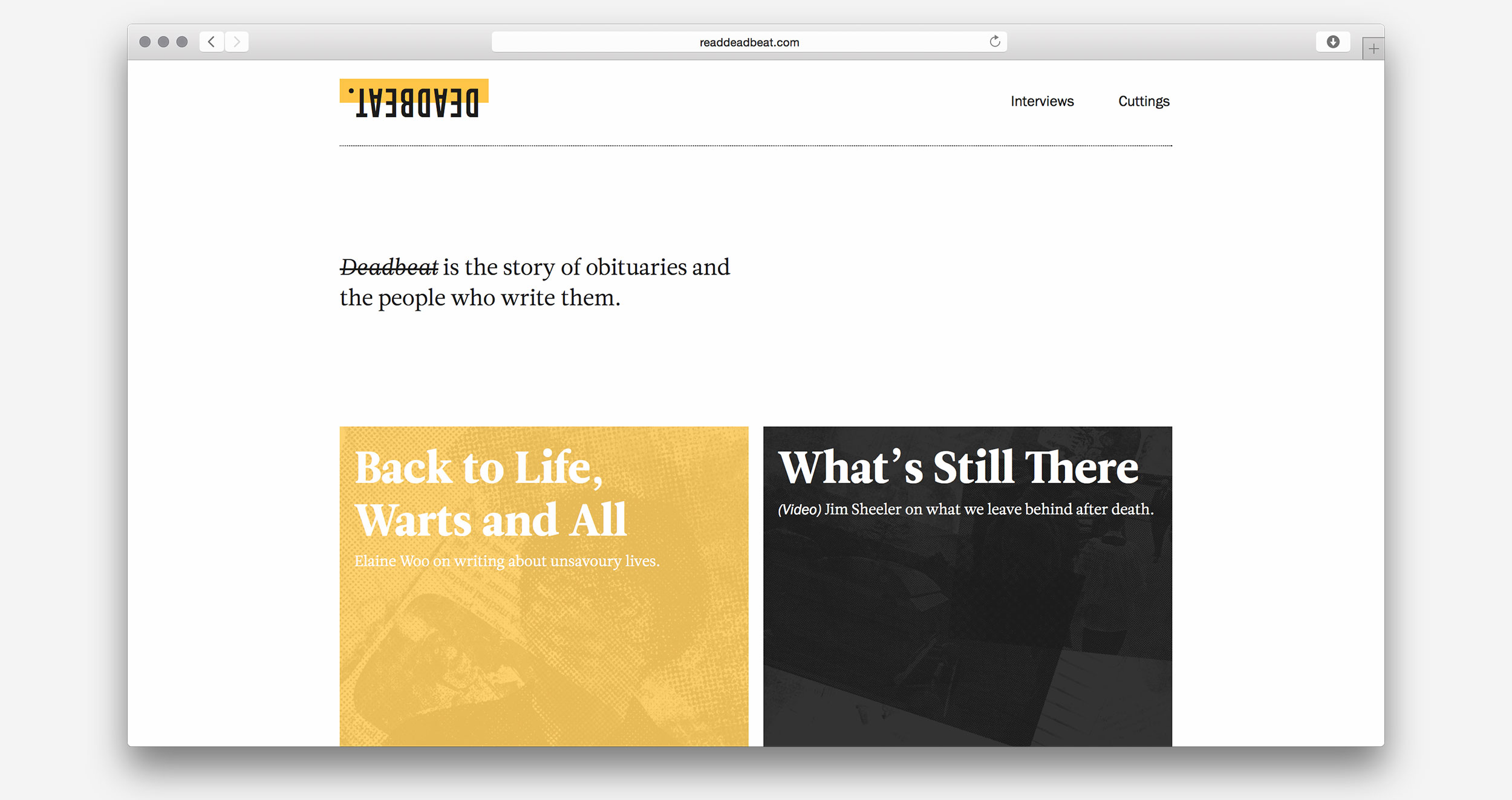The website's homepage