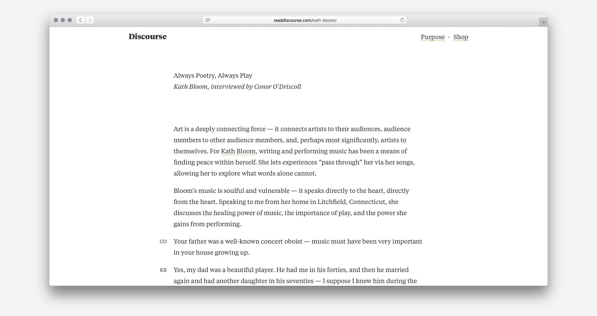 An article on the website