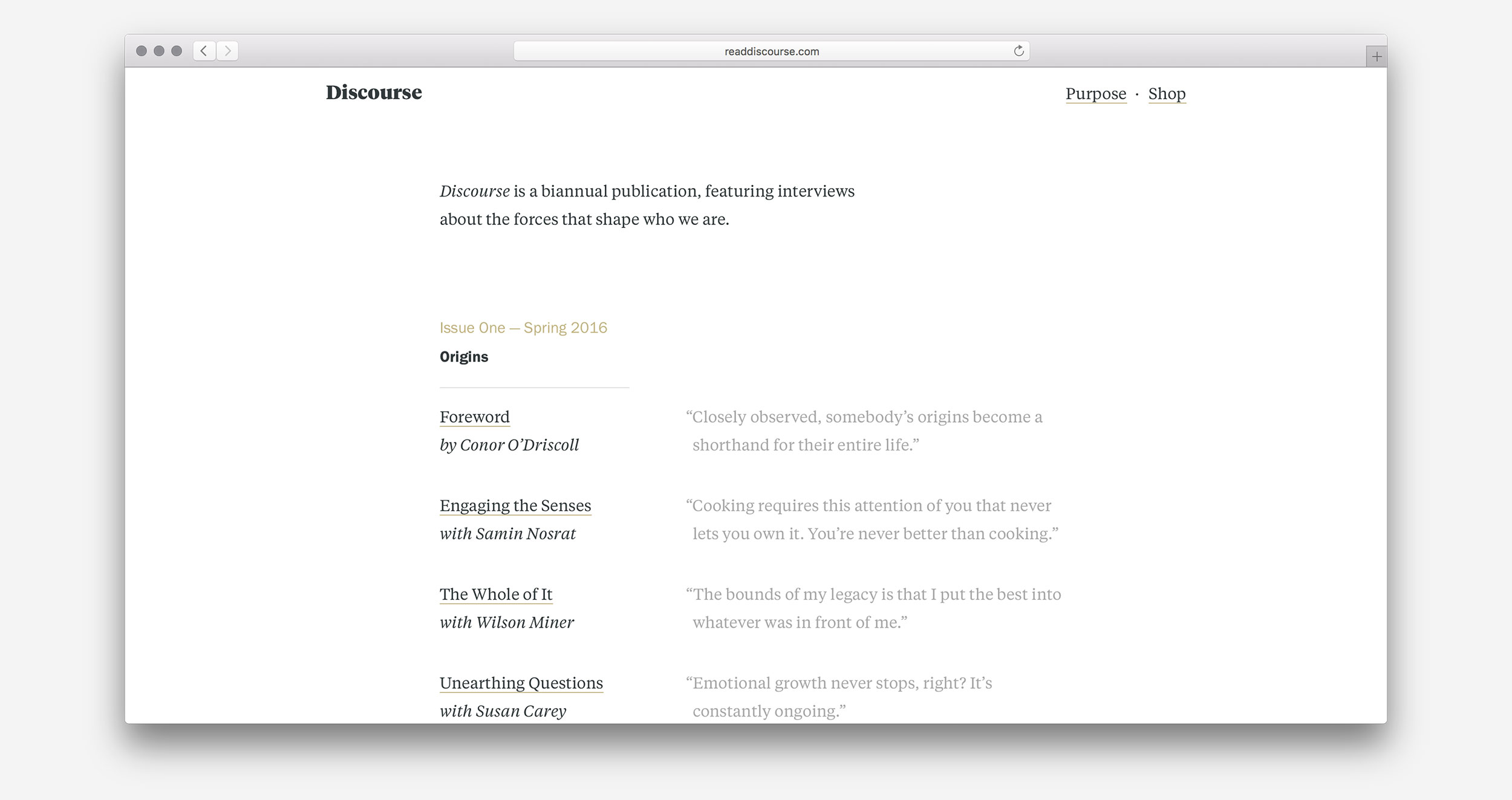 The website's home page